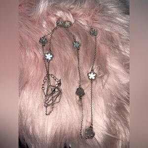 Elegant Silver Floral Necklace